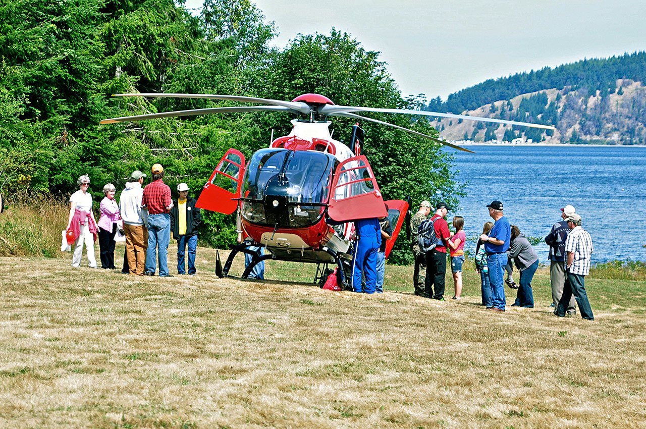 Airlift Northwest lands at Fort Discovery at Security Services Northwest’s Unity of Effort celebration in 2012. This year’s celebration will be from 10 a.m. to 6 p.m. Saturday. (Fort Discovery)
