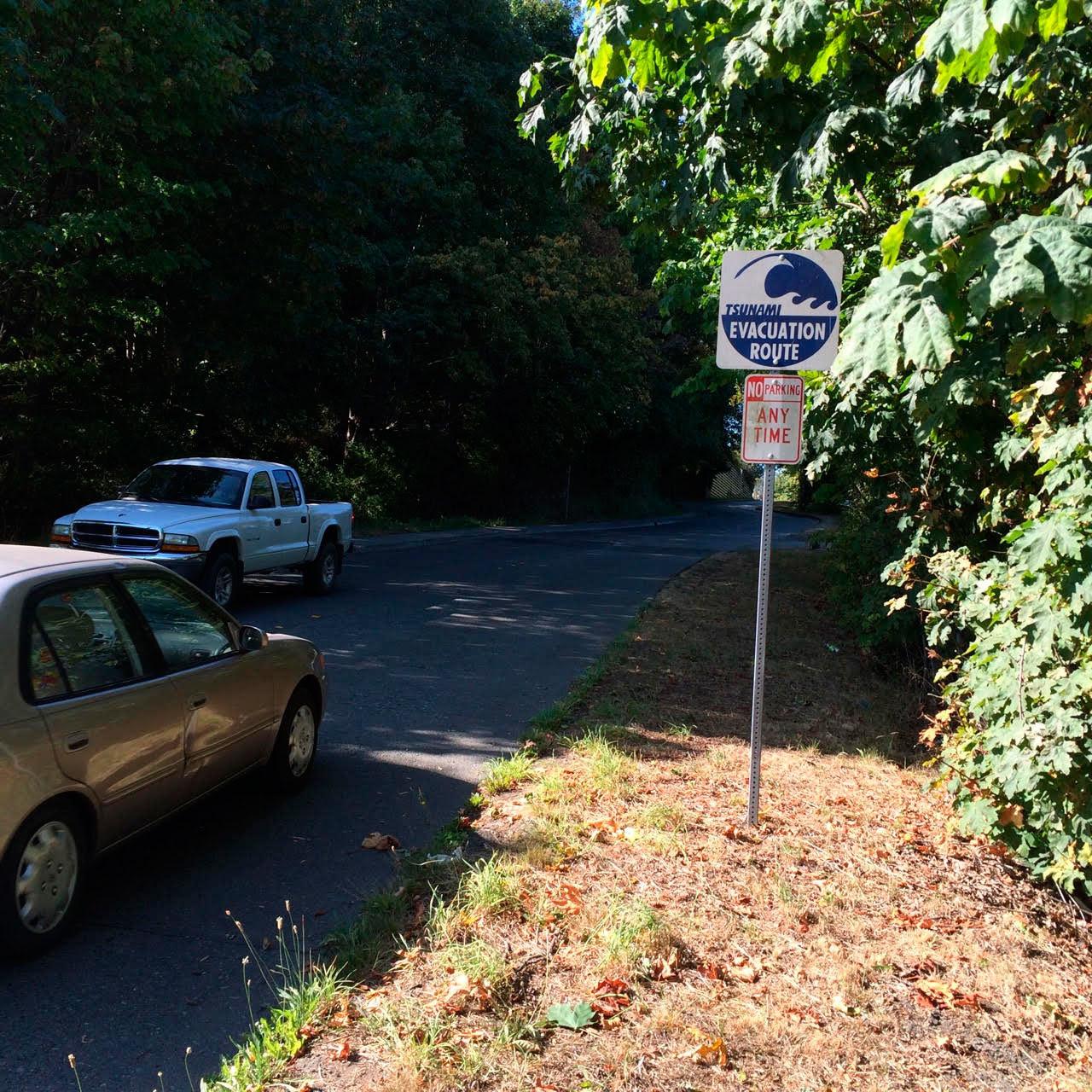 South Cedar Street in Port Angeles is one of a half-dozen tsunami evacuation routes in the city. (Paul Gottlieb/Peninsula Daily News)