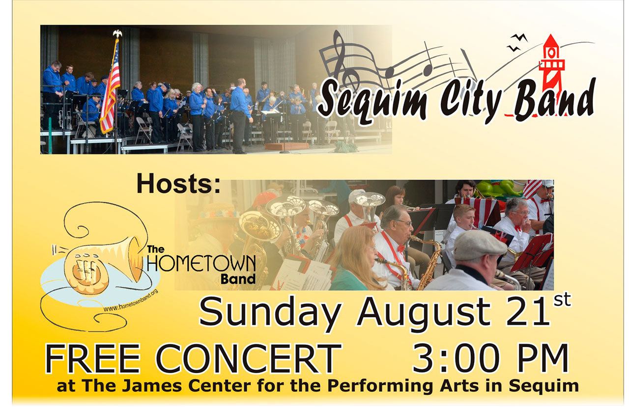 Sequim City Band plays a concert at The James Center for the Performing Arts at 3 p.m. Aug. 21, 2016. Submitted photos