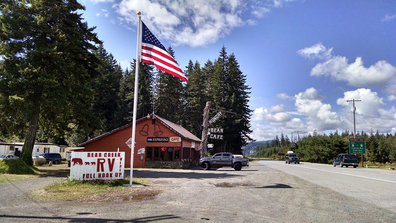 Zorina Barker/for Peninsula Daily News The Hungry Bear Cafe west of the Bear Creek Bridge on U.S. Highway 101, is hosting the 15th annual Bear Creek Chili Cook-Off and Potluck on Saturday.