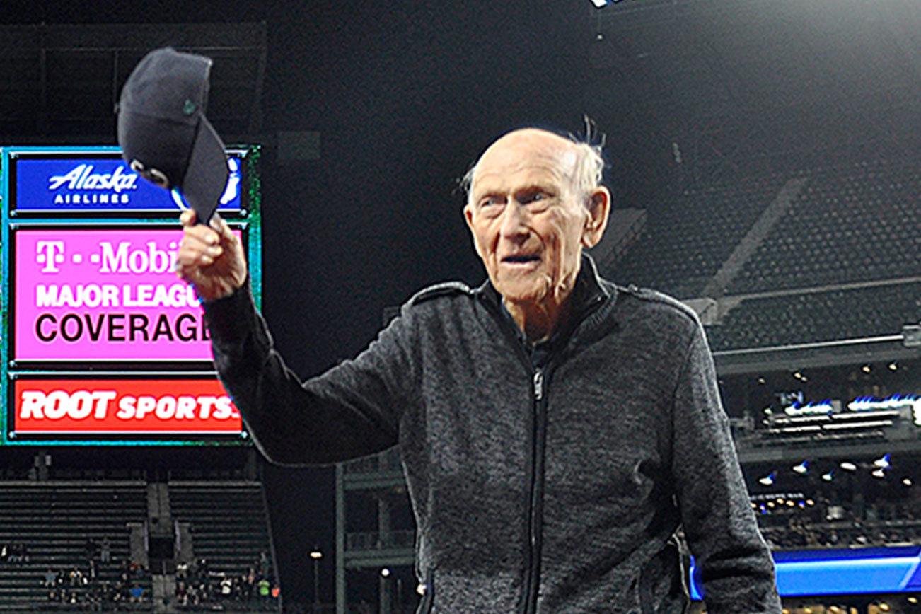 Peninsula man honored at Safeco Field for 100th birthday