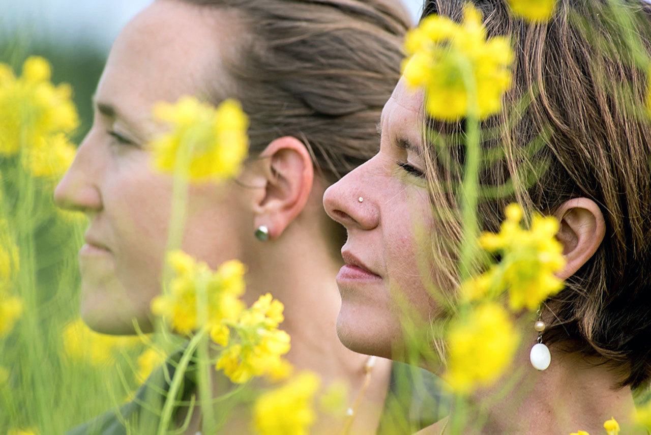 Port Townsend Friends Meeting House, 1841 Sheridan St., from 7 to 9 tonight hosts a CD Release Party to celebrate “Golden Thread,” a debut album by the The Aimées, seen here, a Port Townsend musical duo — The Aimées.