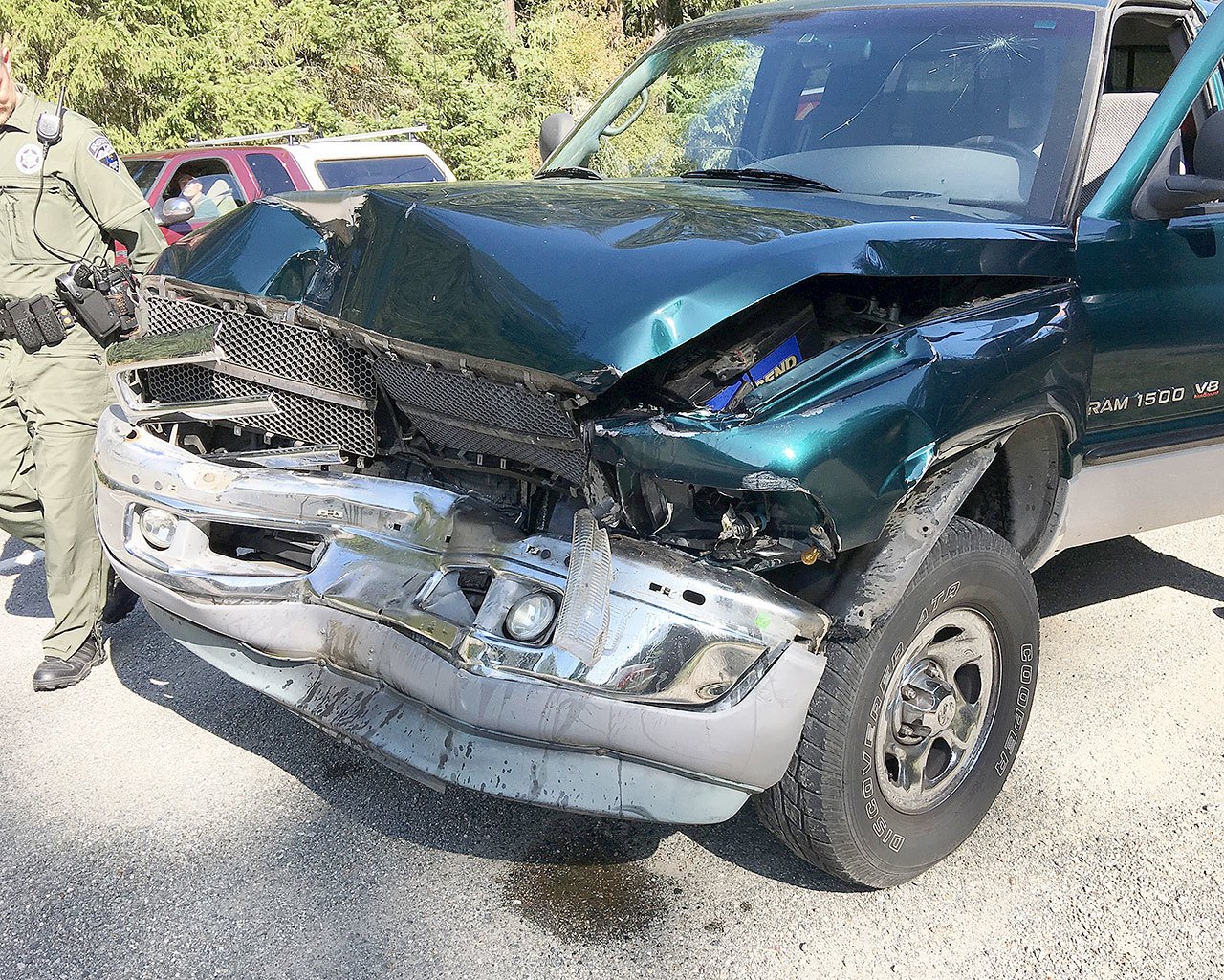 Bill Beezley/East Jefferson Fire-Rescue A Dodge Ram left the scene of an accident Tuesday afternoon on South Discovery Road and was located at Cape George Road and Nelson’s Landing.