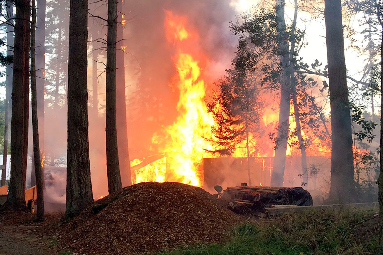 Fire destroys outbuilding on Marrowstone Island