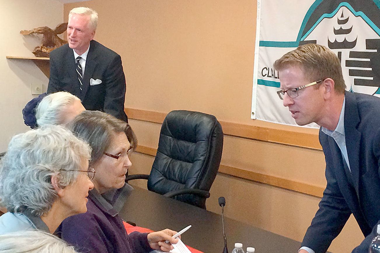 U.S. Rep. Derek Kilmer and his challenger, Todd Bloom, differ on climate change, president at forum