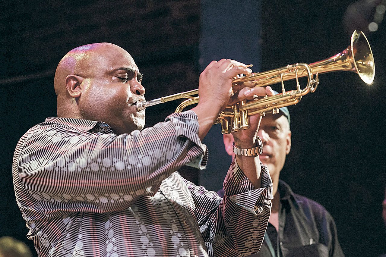 The Centrum Foundation will enter the first 300 people to complete registrations for workshops in 2017 into a drawing for one free workshop in 2018. Shown is trumpeter Terell Stafford soloing during Jazz Port Townsend in 2015. (Jim Levitt)