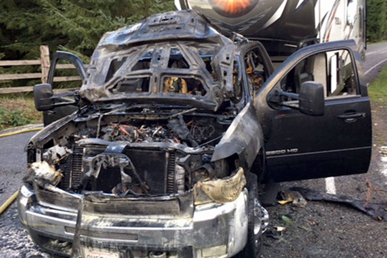 Pickup burns at Henry Boyd and Mount Pleasant roads