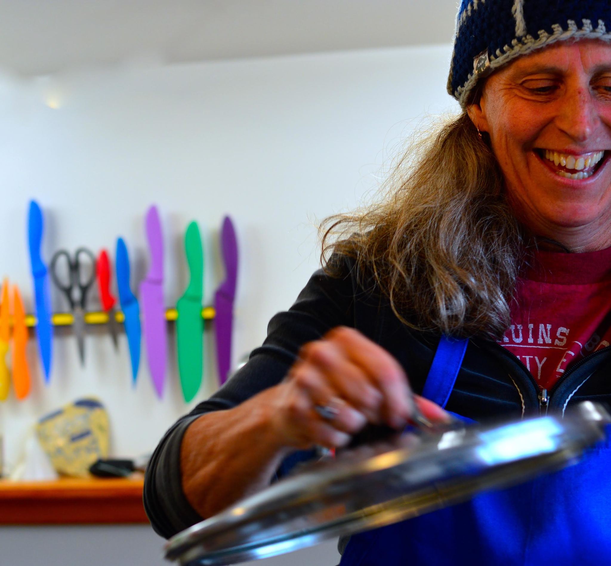 Port Angeles pickle maker Betsy Wharton works in her Clallam Canning Co. kitchen. (Diane Urbani de la Paz)