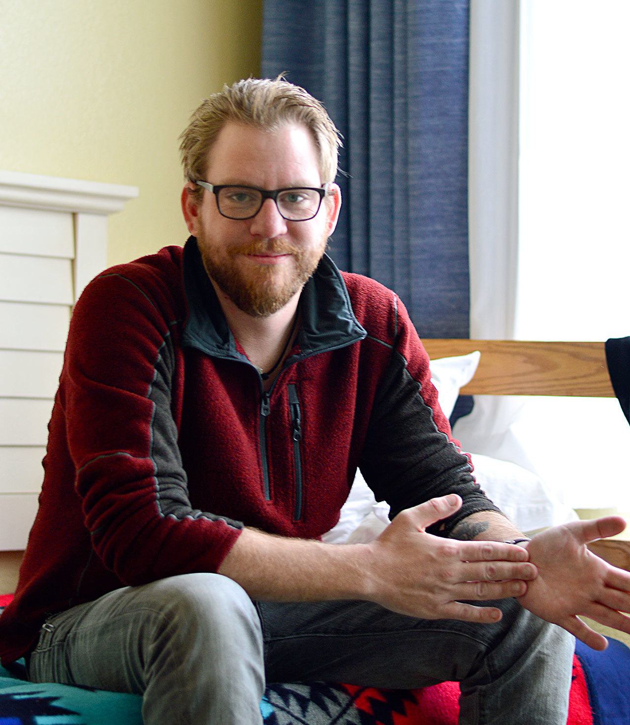 Chris Townsend recently moved into a room after living in his car, thanks to the Peninsula Home Fund and Olympic Community Action Programs. (Diane Urbani de la Paz/for Peninsula Daily News)
