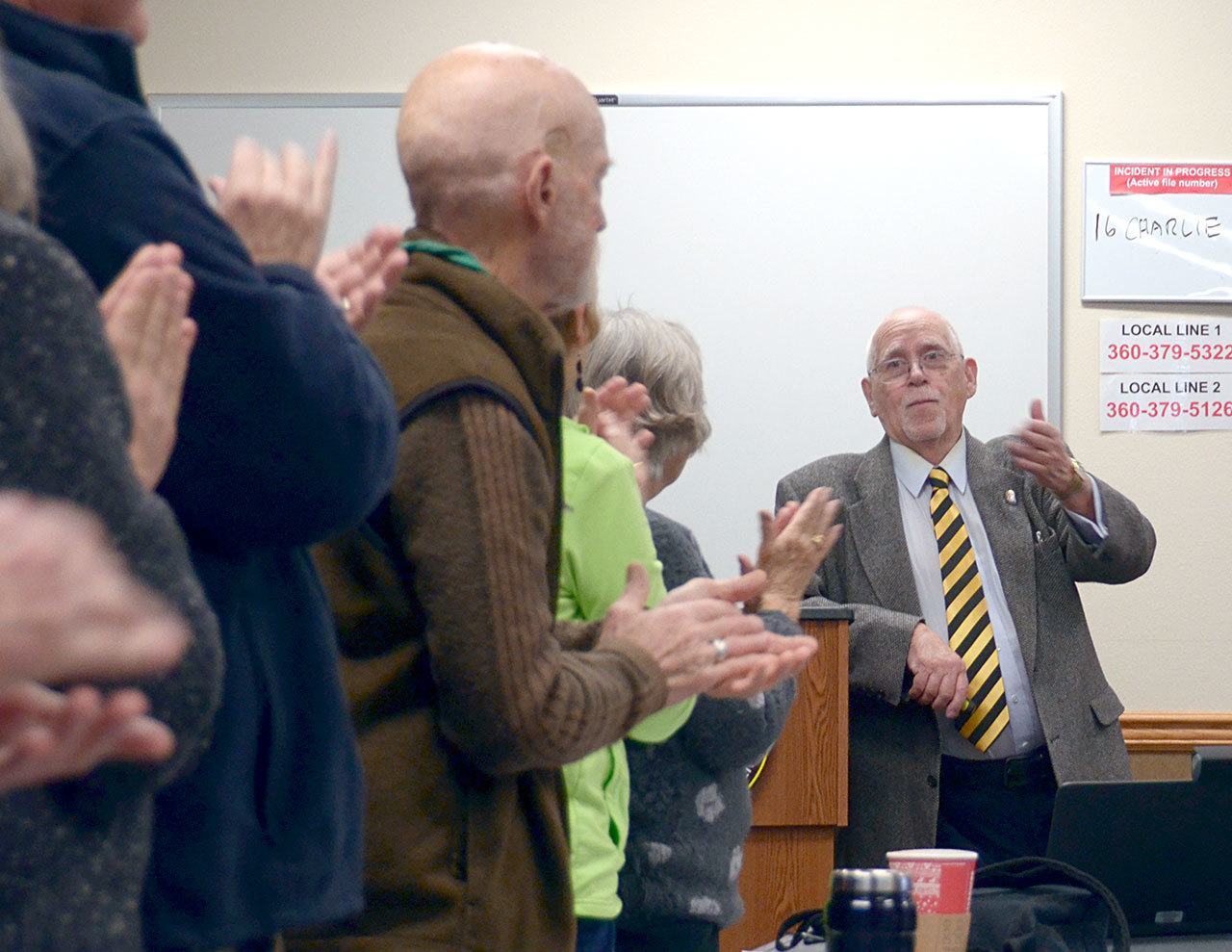 Robert “Bob” Hamlin attended his last meeting as director of the Jefferson County Department of Emergency Management last Friday. (Cydney McFarland/Peninsula Daily News)