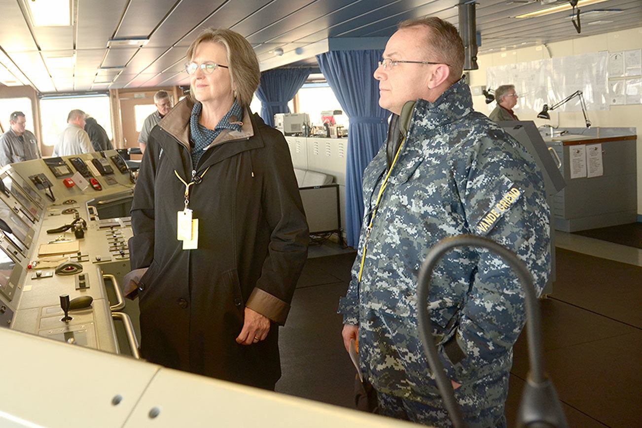 Ship named after astronaut John Glenn at Indian Island
