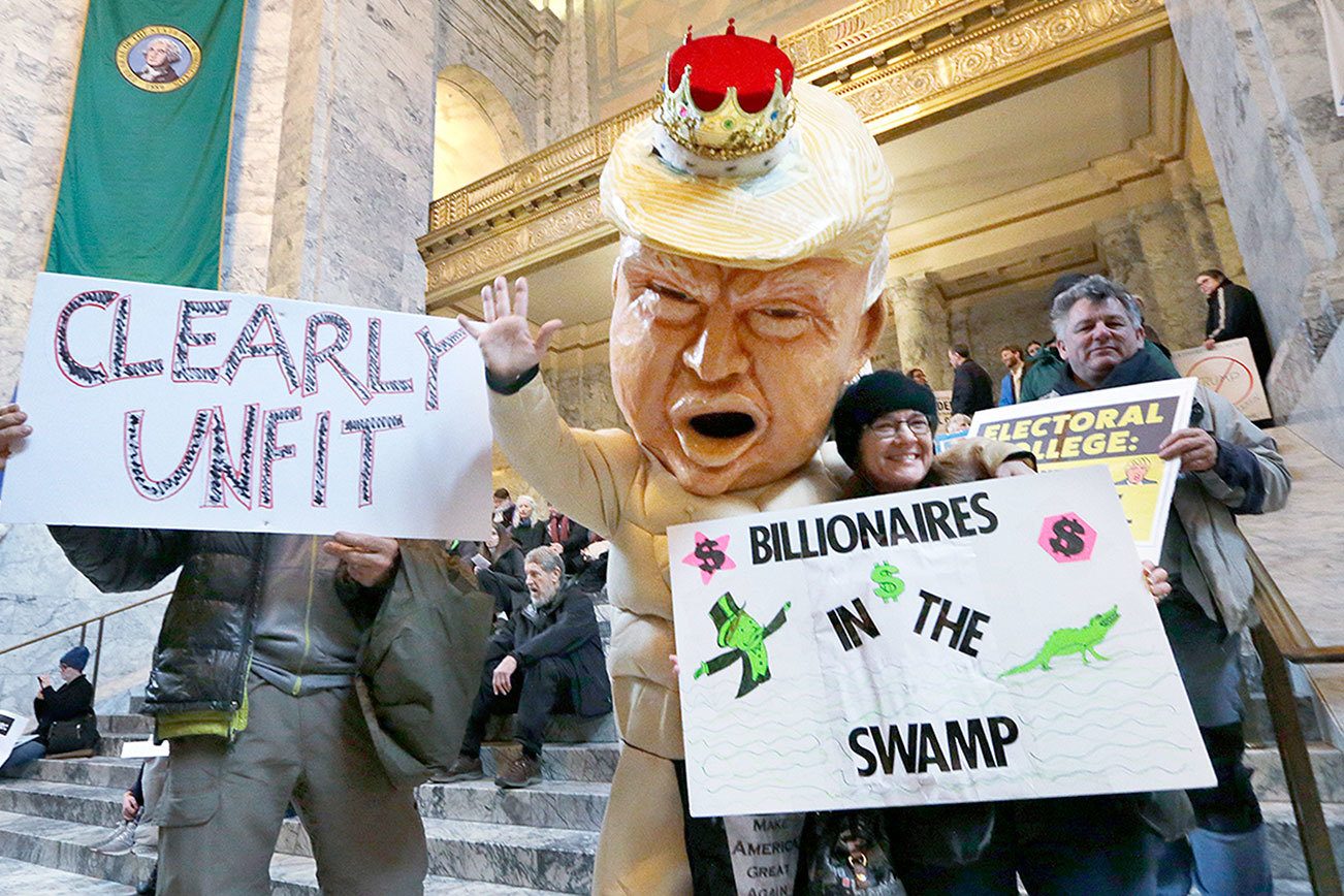 Trump cruises to Electoral College victory despite protests