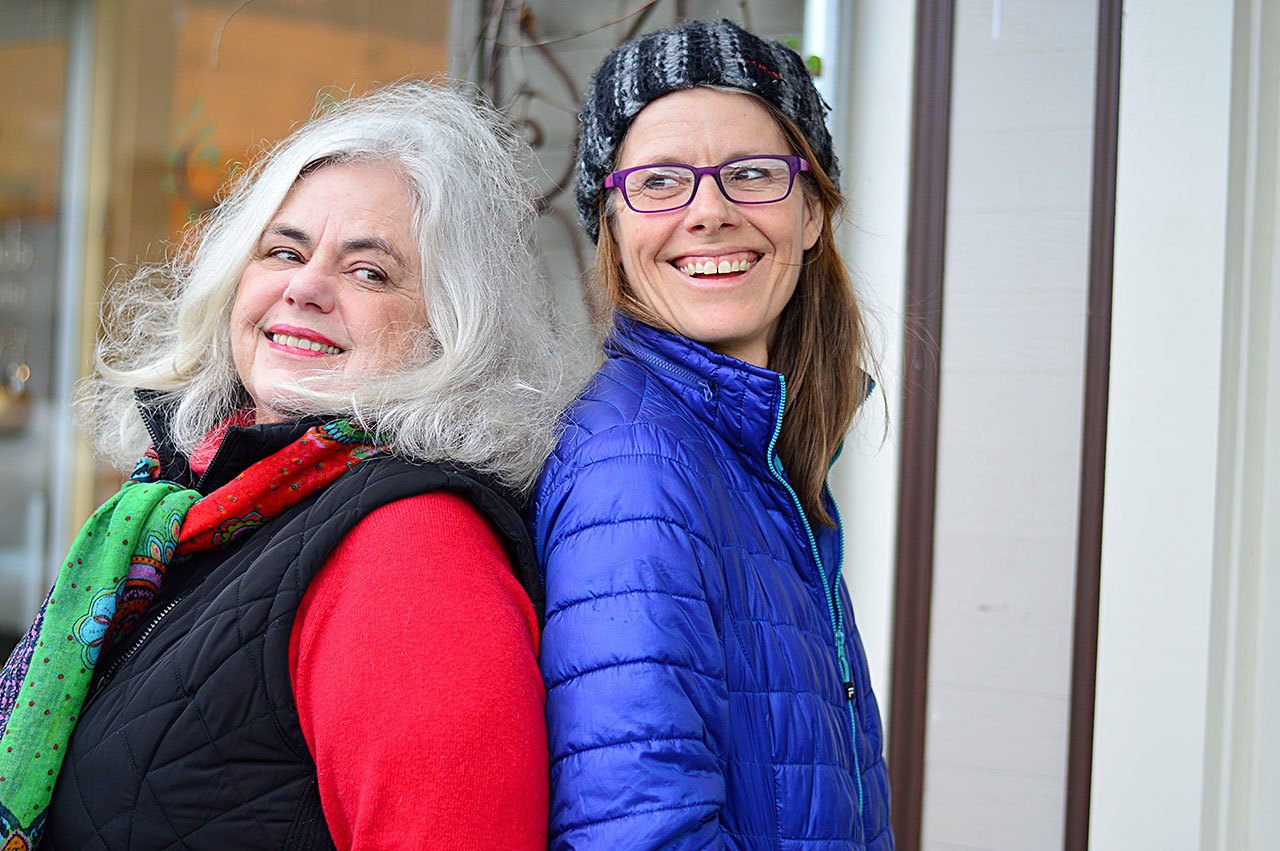 Creative director Karen Hogan, left, and Peninsula College drama professor Lara Starcevich are accepting original monologues for the Find Your Voice Play Festival. (Diane Urbani de la Paz/for Peninsula Daily News)