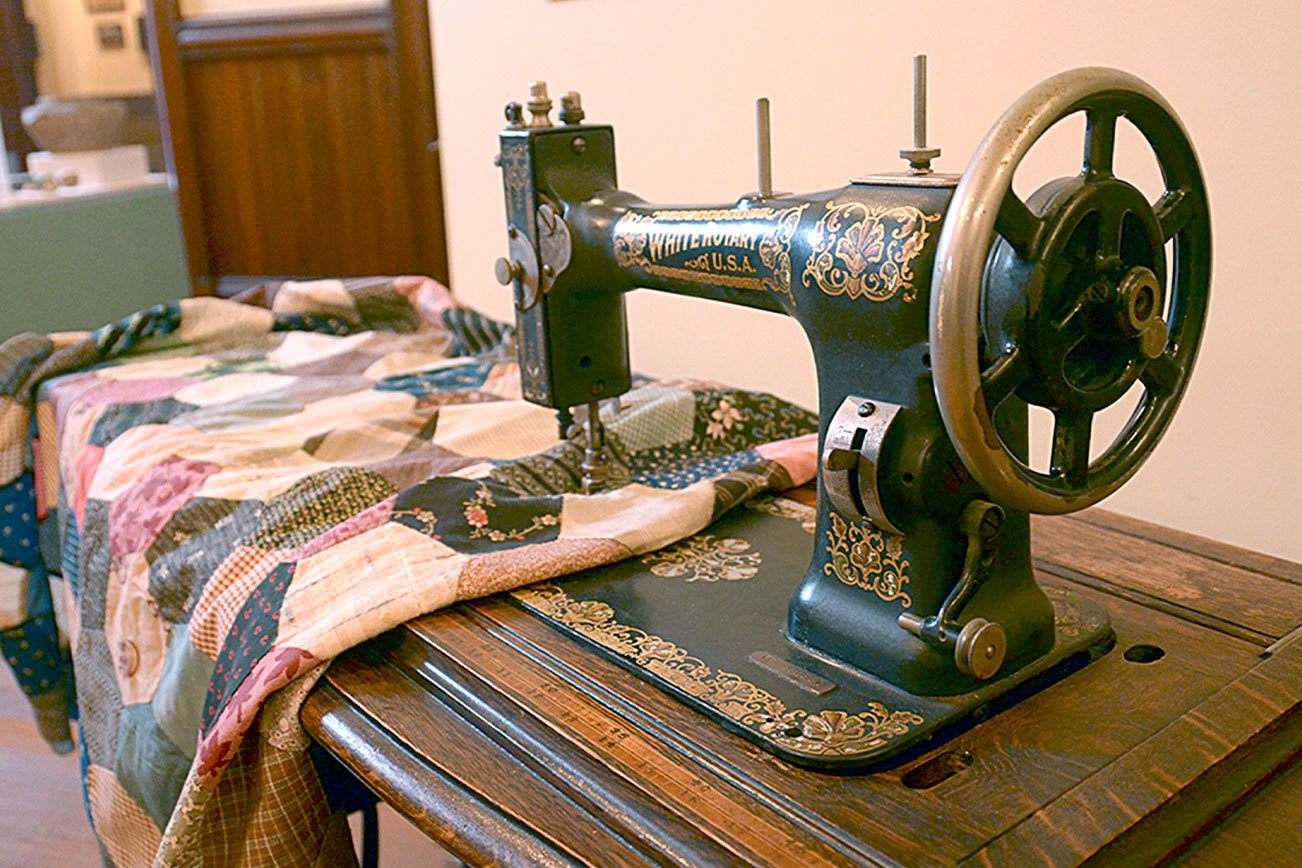 The Historical Quilts exhibit will be gone in March and is made up of mostly quilts on loan from community members. (Cydney McFarland/Peninsula Daily News)
