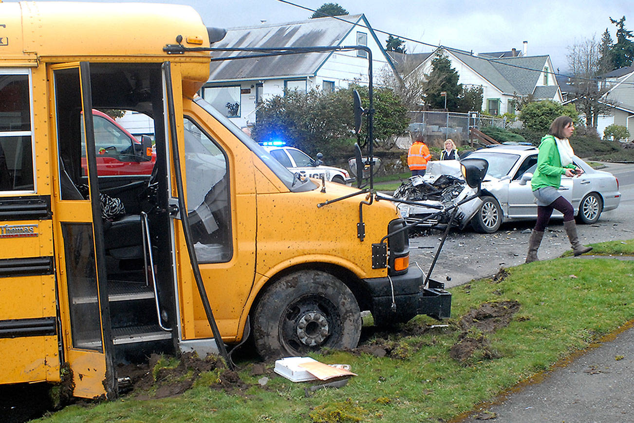 Port Angeles school bus hit; injuries minor, say authorities