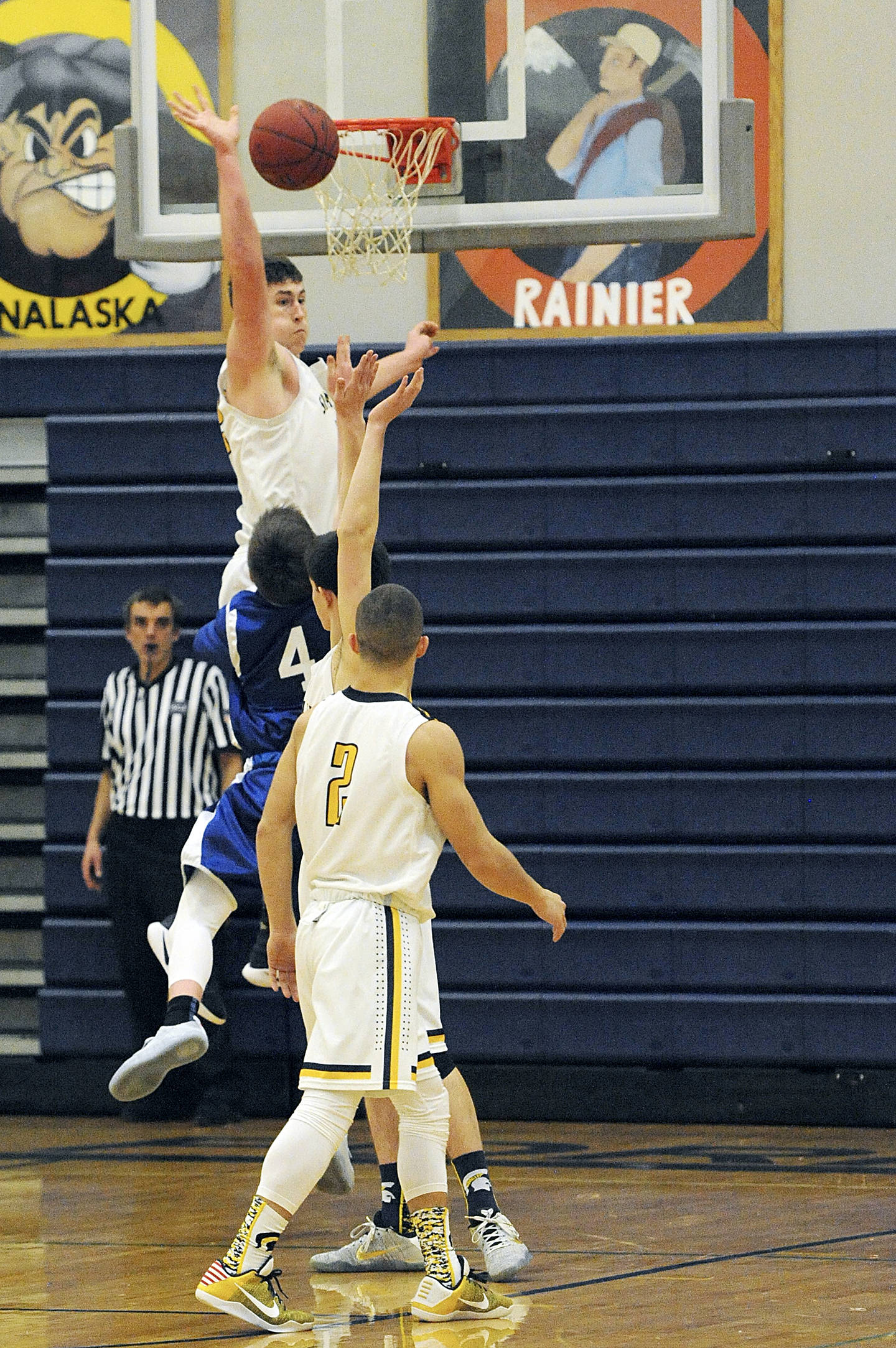 Lonnie Archibald/for Peninsula Daily News                                Forks’ Marky Adams, top, has been voted to The Associated Press Class 1A All-State boys basketball team in voting conducted by sports writers and editors from around the state.