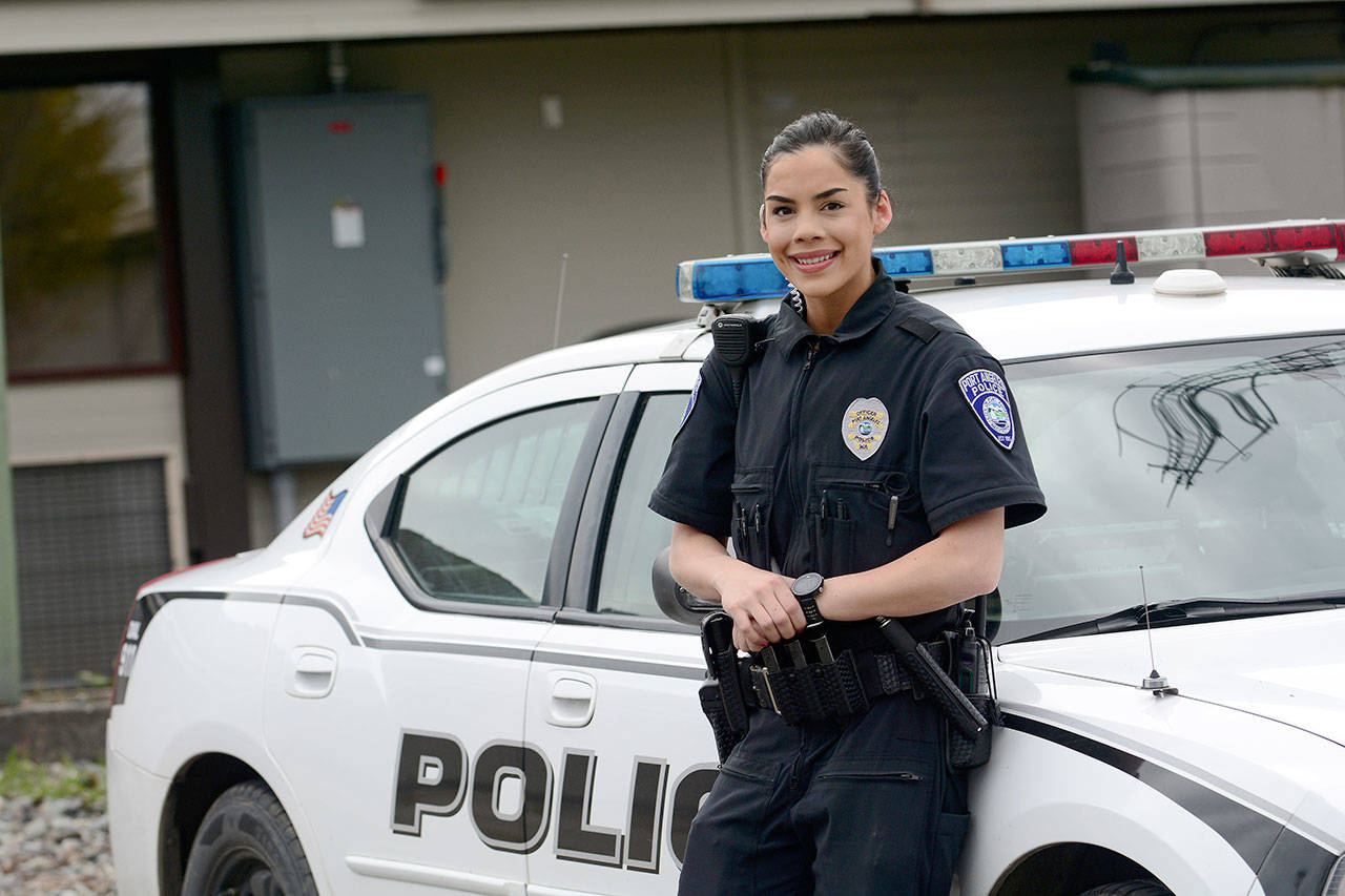 Port Angeles Officer JJ Smith helped a woman down from Mount St. Helens while she was off-duty Saturday. (Jesse Major/Peninsula Daily News)