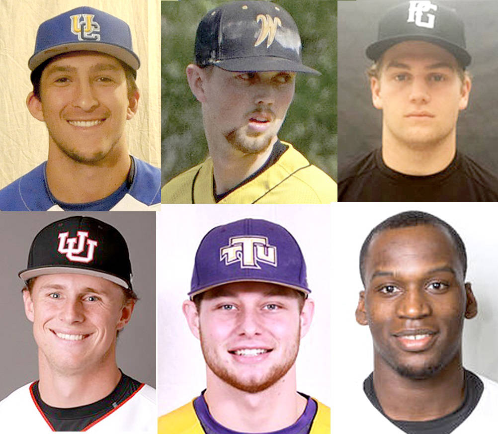 Port Angeles Lefties signees from top left are Ian Nowak, Cameron Walker and Mitchell Hagan, From bottom left, are Spencer Johnson, Nick Osborne and Garry Hill.