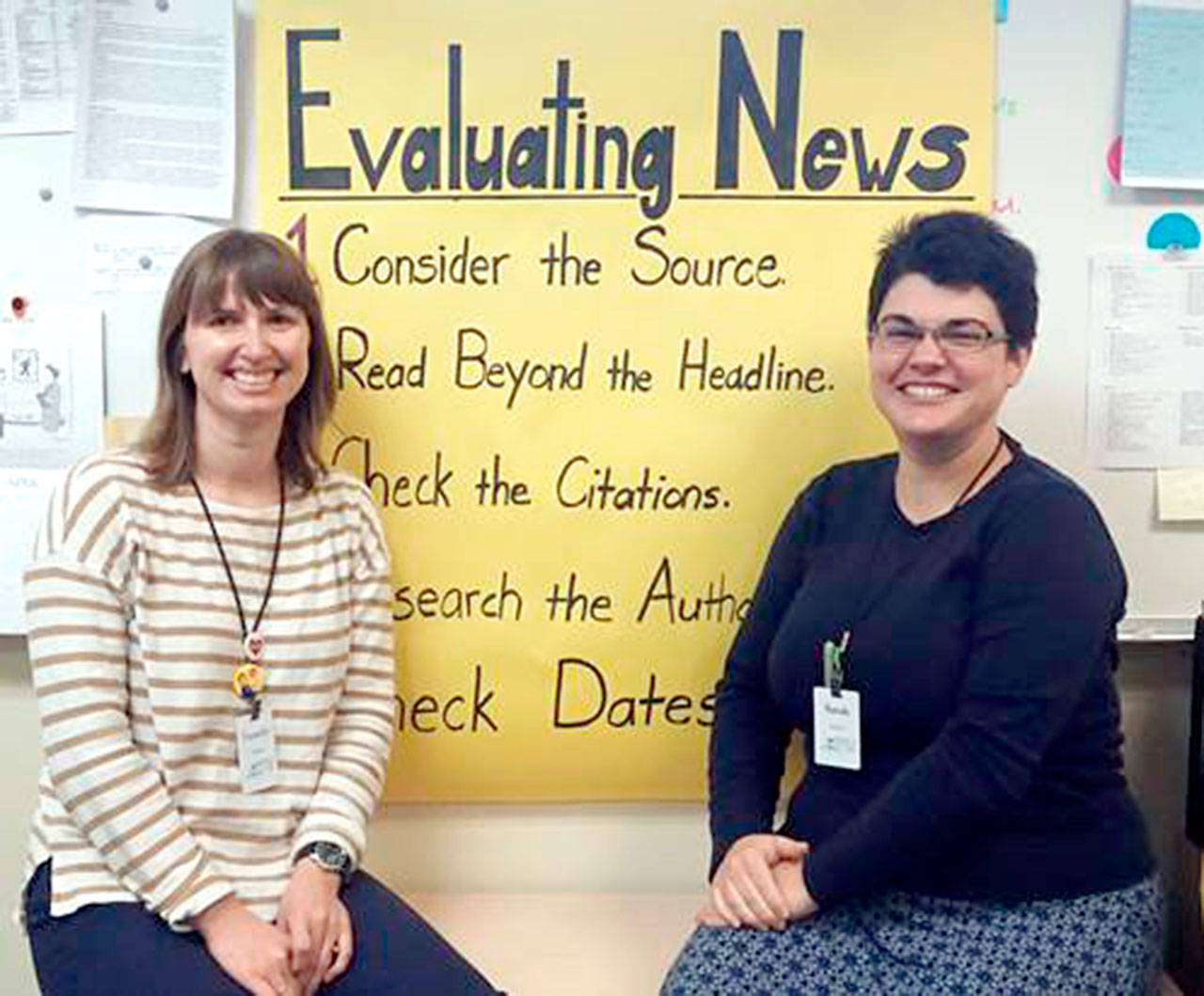 North Olympic Library System librarians Danielle Gayman and Sarah Morrison will offer a workshop about Media Literacy on Thursday night.