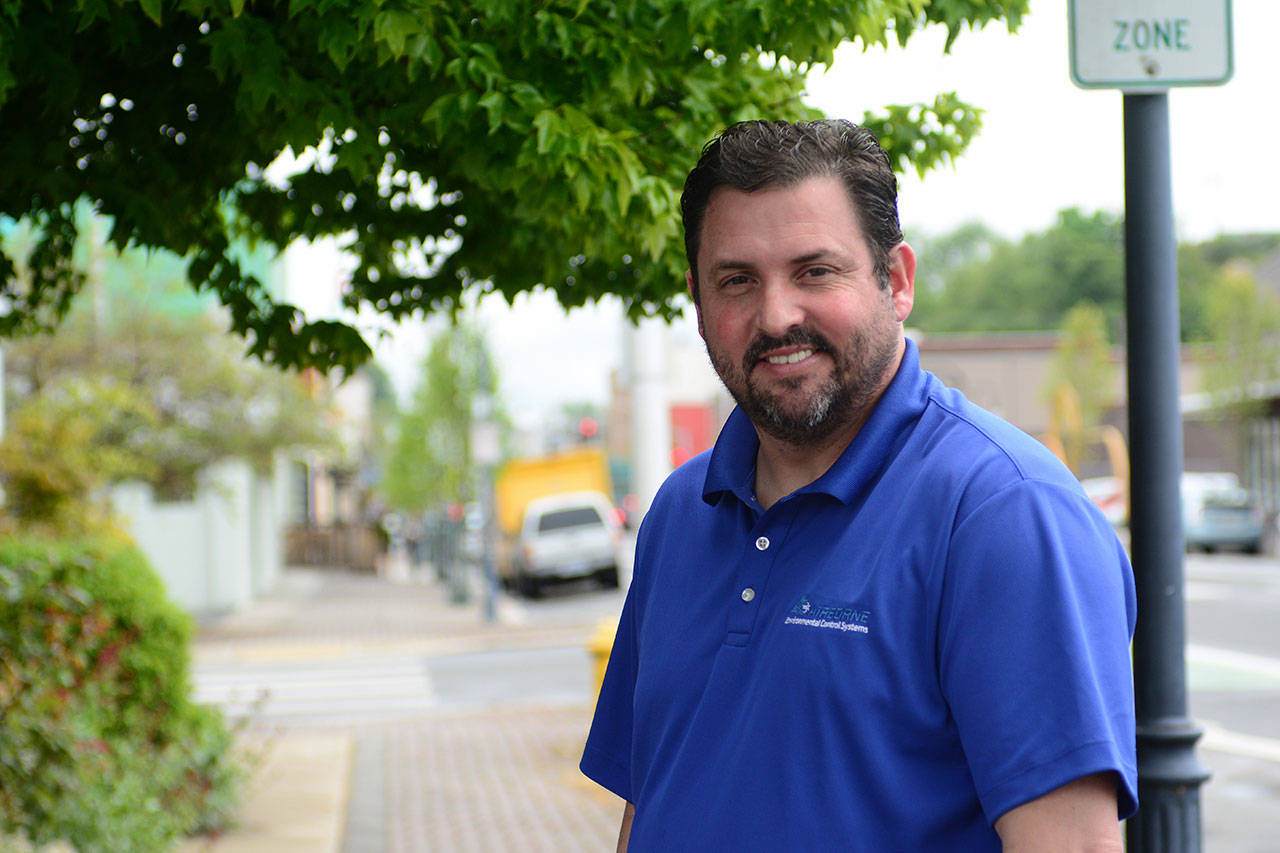 Bill Lee, president of Airborne Environmental Control Systems, signed a lease with the Port of Port Angeles with plans to move his business from New York and create upward of 100 local jobs. (Jesse Major/Peninsula Daily News)