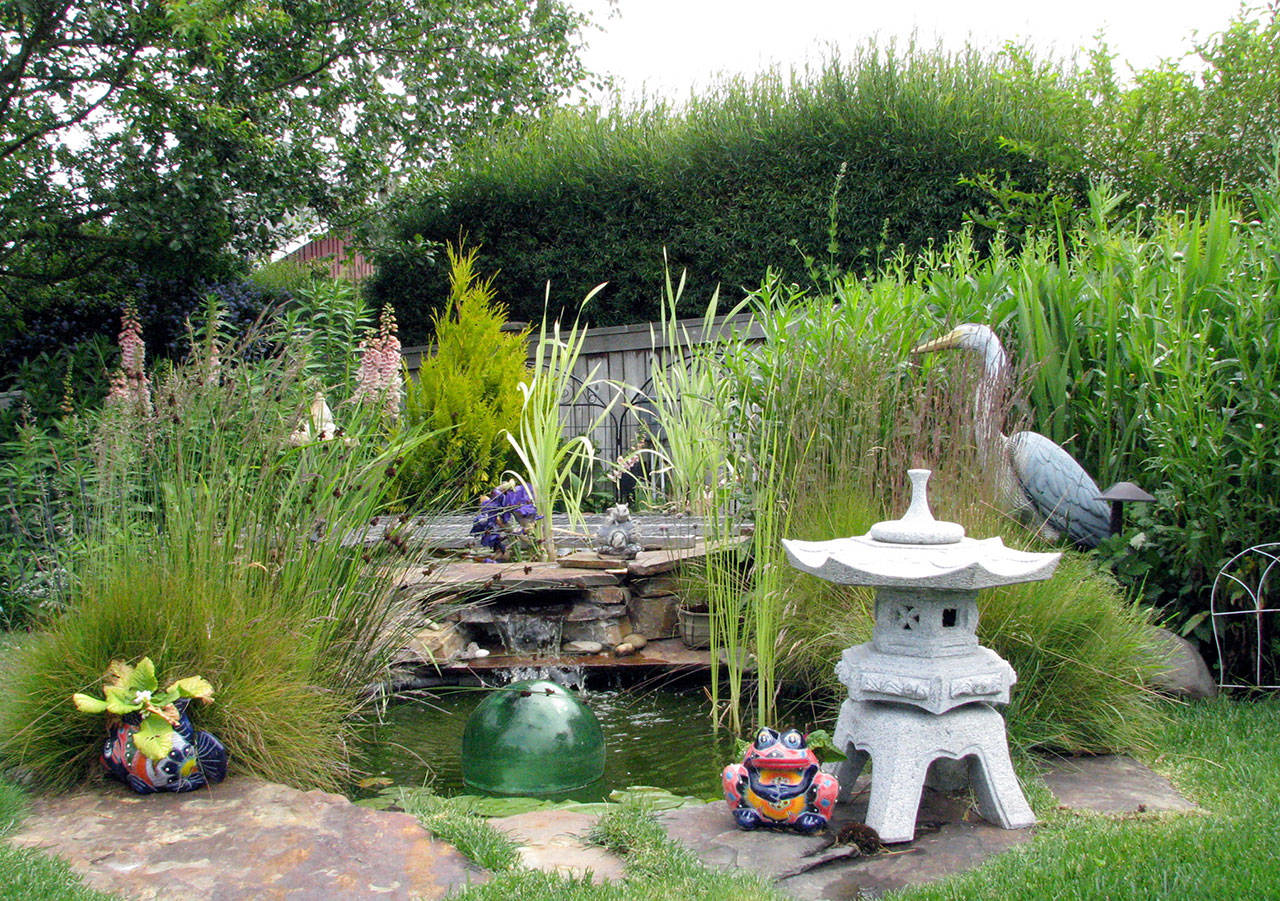 Private, serene living centers, such as this one, will be featured on the Petals & Pathways Home Garden Tour sponsored by the Master Gardener Foundation of Clallam County on Saturday in Sequim.