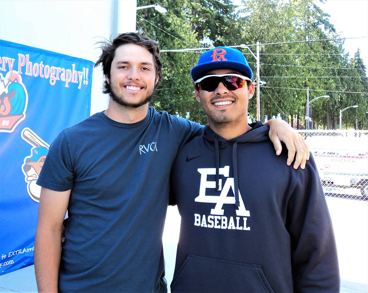 Pierre LaBossiere/Peninsula Daily News The Lefties’ pitcher Nick Bonniksen, left, and catcher Brody Kato were selected to the West Coast League All-Star game.