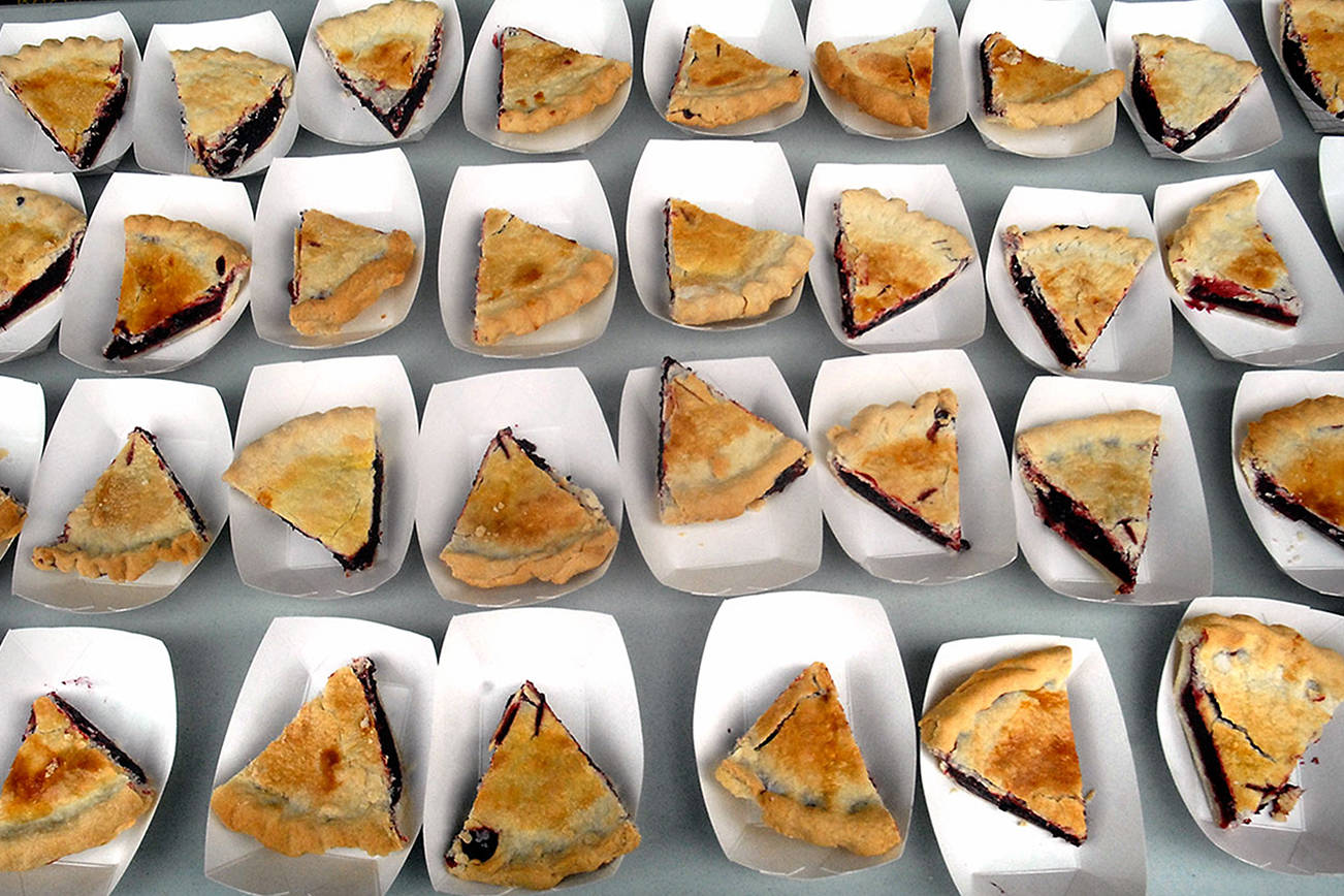 Slices of blackberry pie await visitors to Saturday’s Joyce Daze Wild Blackberry Festival. (Keith Thorpe/Peninsula Daily News)