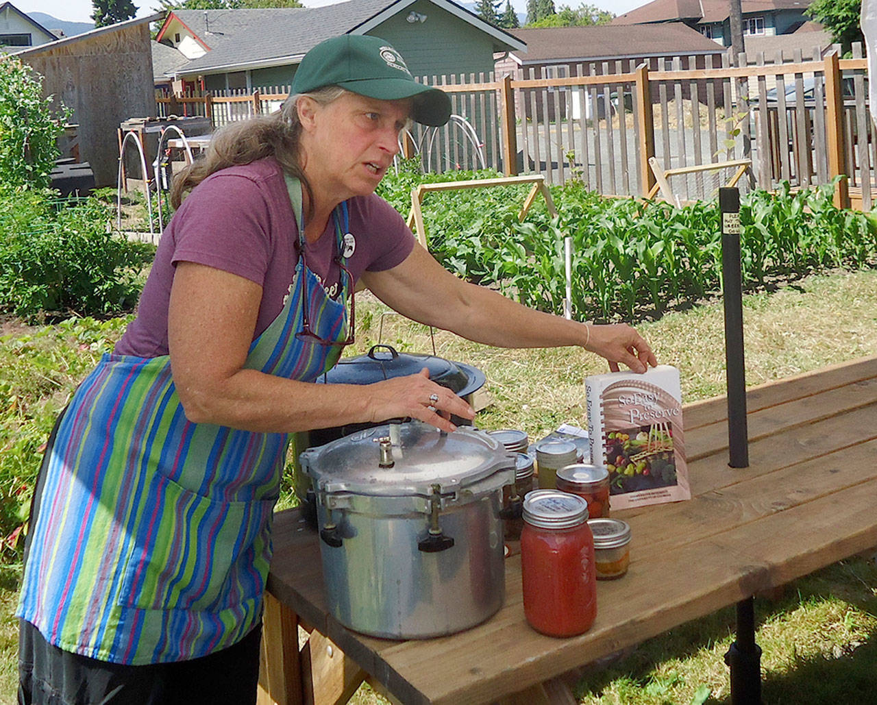 Betsy Wharton, Master Gardener and WSU Clallam Extension food preservation adviser, will demonstrate how to make fermented pickles Saturday as part of the Second Saturday Garden Walk at the Fifth Street Community Garden in Port Angeles. (WSU Clallam County Master Gardeners)