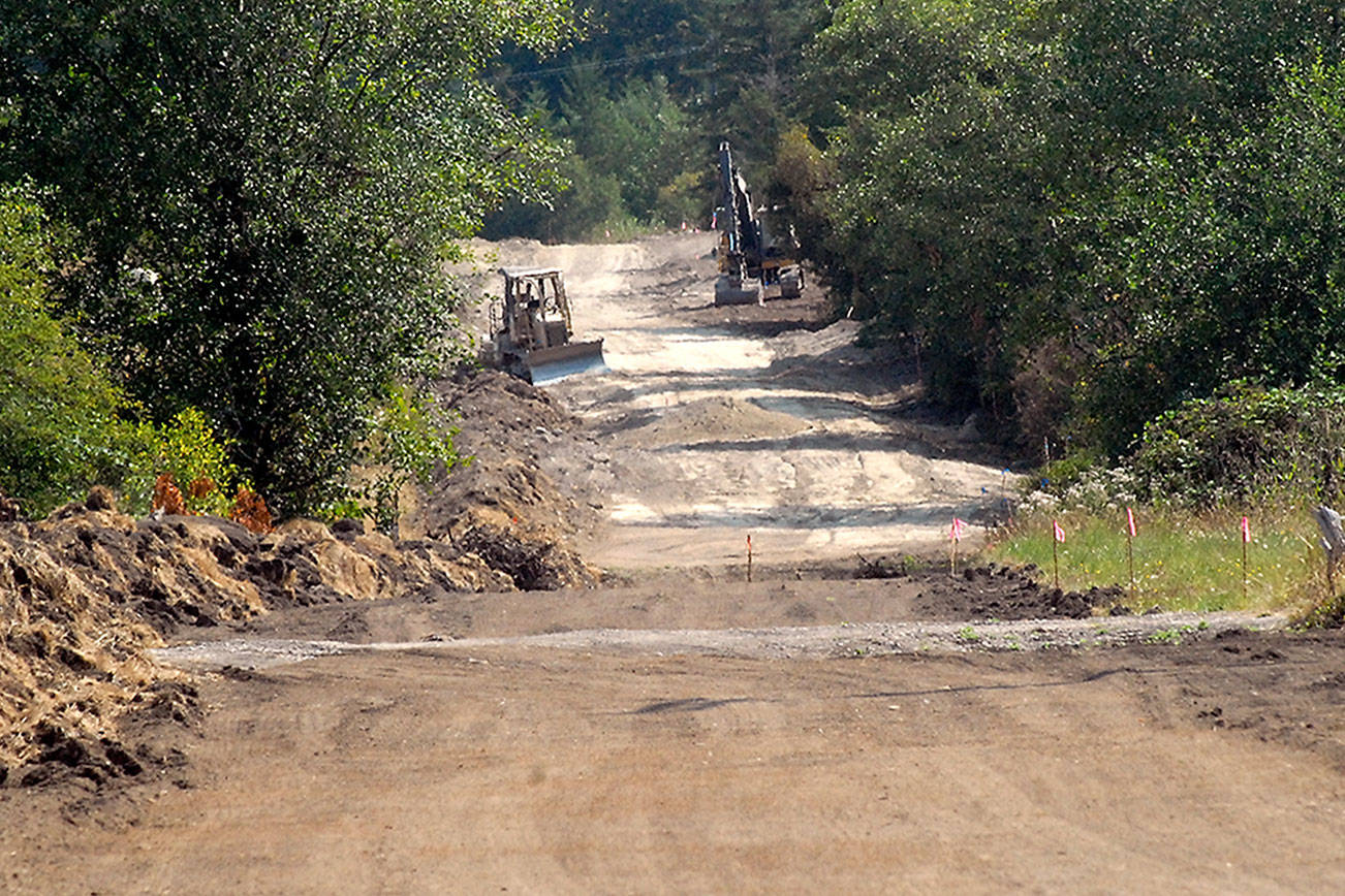 Keith Thorpe/Peninsula Daily News A section of the Olympic Discovery Trail east of Knapp Road near Blyn sits under construction as part of a project spearheaded by the Jamestown S’Klallam Tribe to complete the cross-Peninsula trail from the tribe’s campus in Blyn to the Clallam/Jefferson county line.