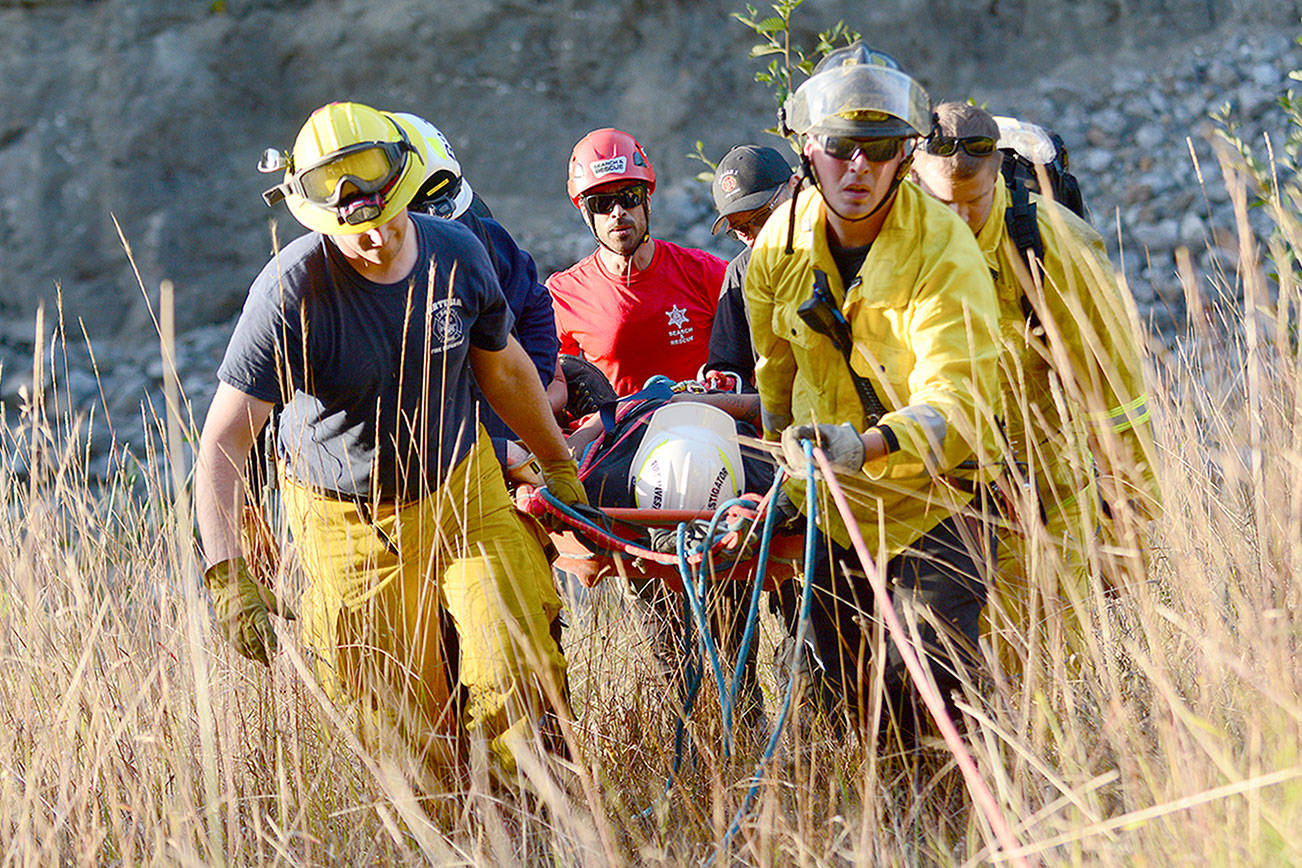 Port Angeles man treated, discharged after fall down Elwha River embankment