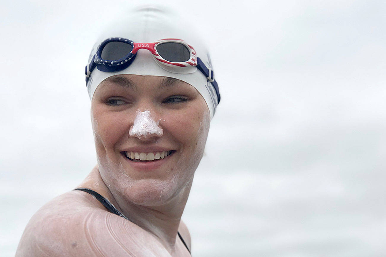UPDATED: Swimmer begins long-distance Strait swim