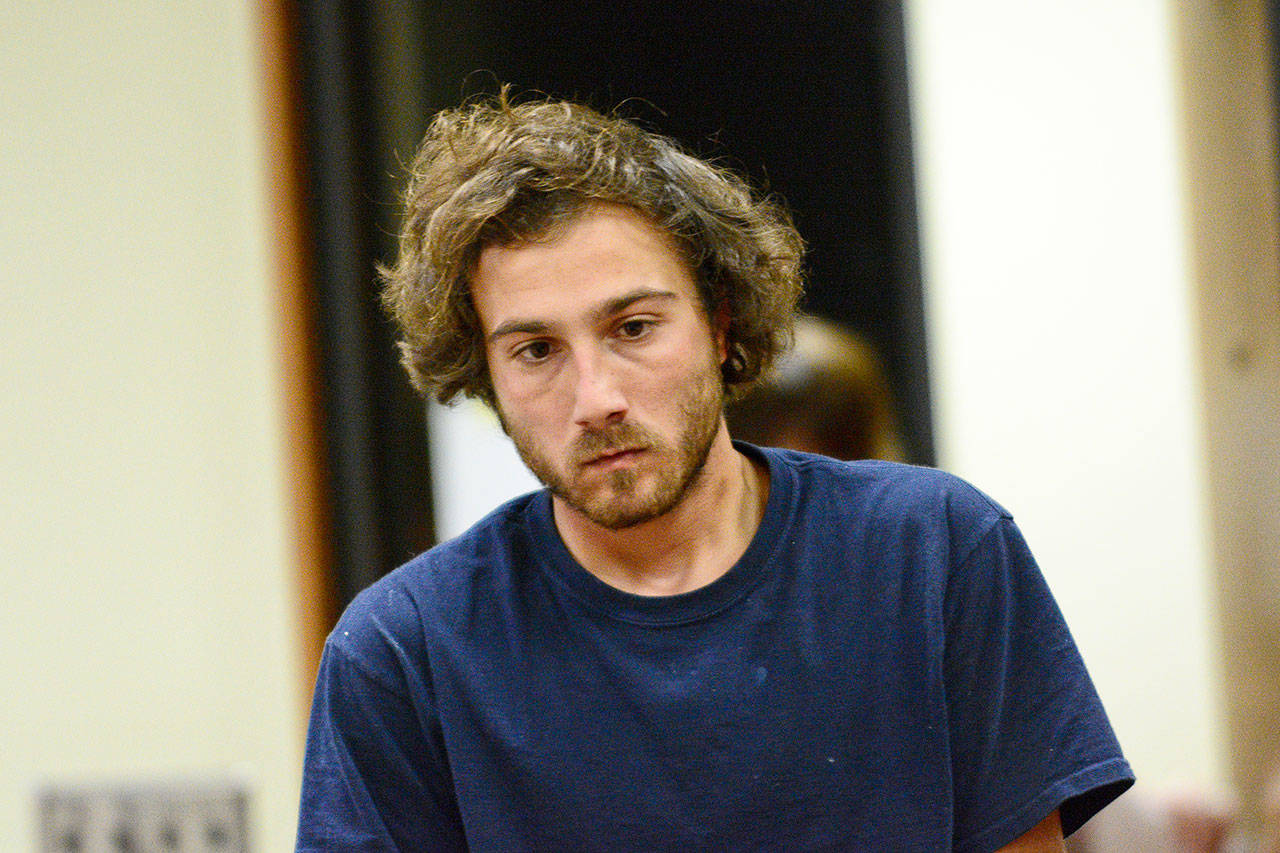 Samuel Edward Ferrer, 25, appeared in Clallam County Superior Court on Monday. (Jesse Major/Peninsula Daily News)