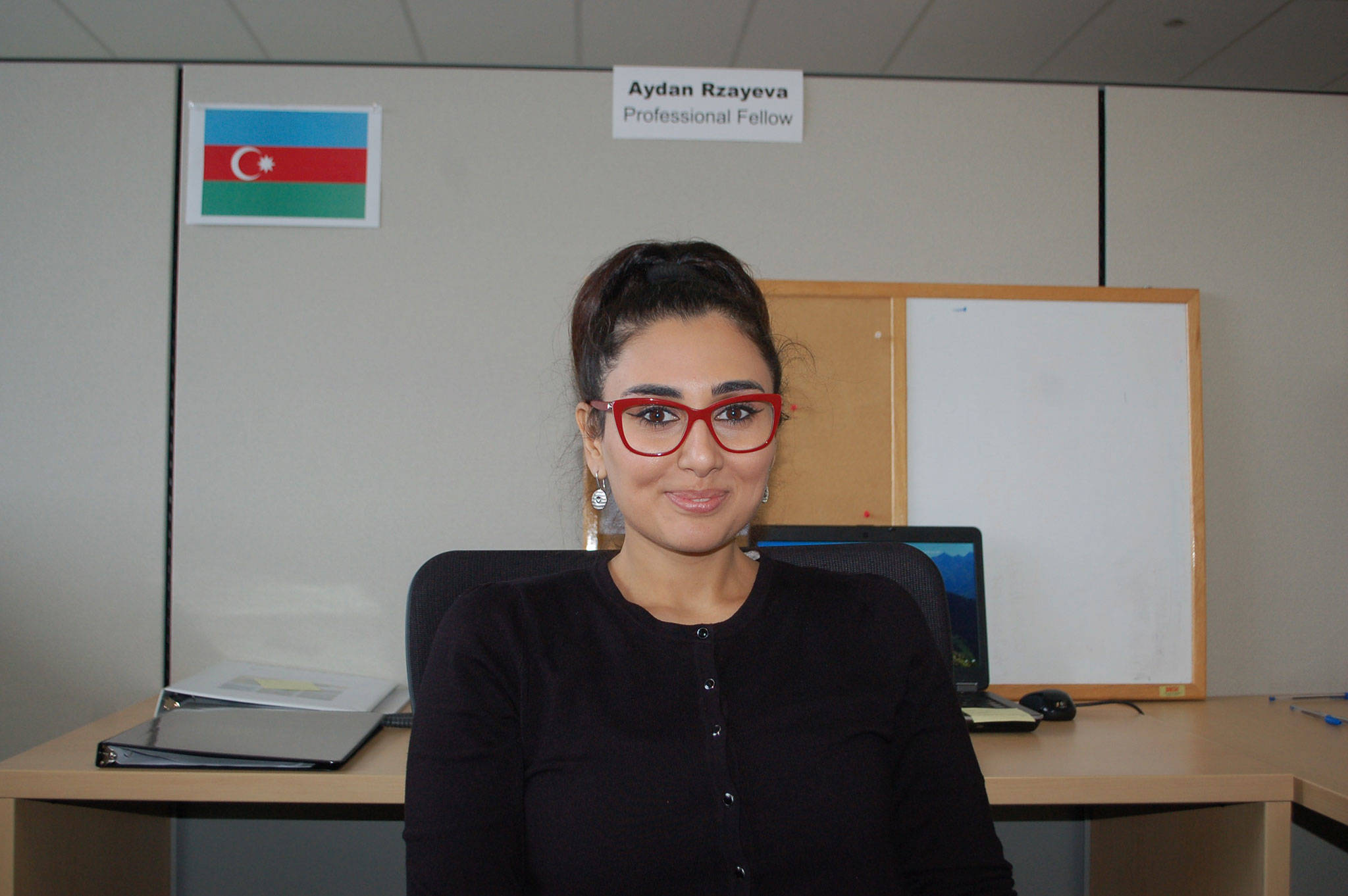 Erin Hawkins/Olympic Peninsula News Group Aydan Rzayeva is the selected professional fellow from Azerbaijan who will be working with the city of Sequim and living with local host families from Oct. 13-Nov. 13.