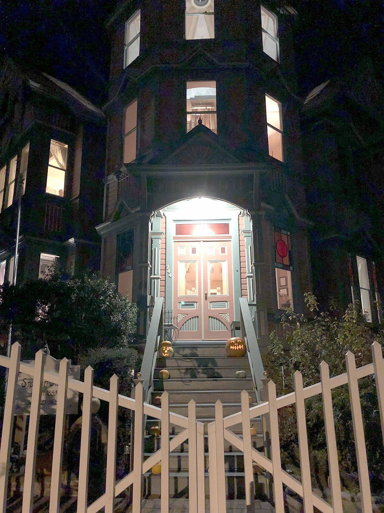 The Ann Starrett Mansion on Clay Street hides years of stories within its walls. It’s the static that got owner Christian Andrews’ attention. (Jeannie McMacken/for Peninsula Daily News)