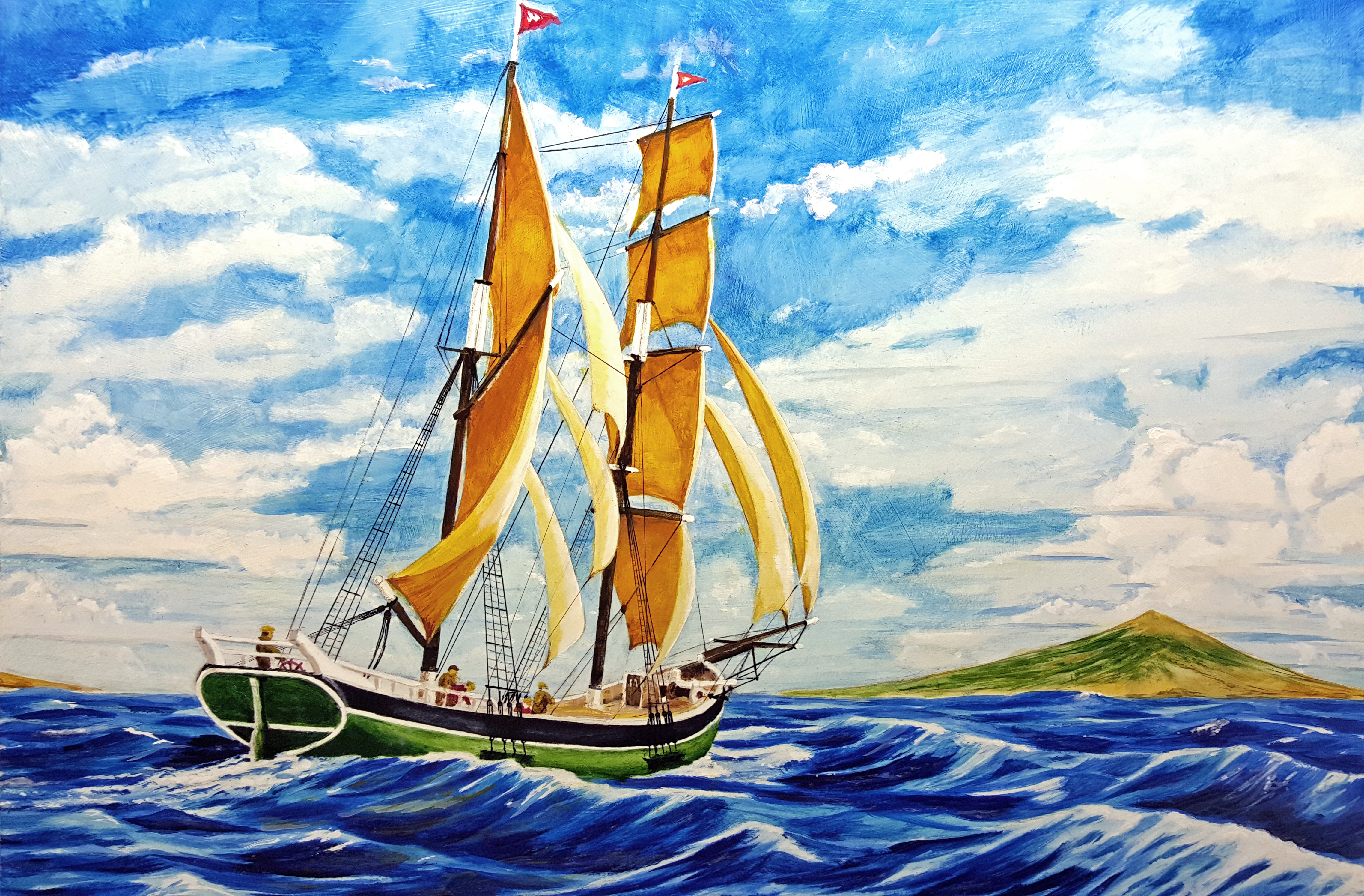 This painting will be on display this evening at Heatherton Gallery as local artists mingle to the sounds of smooth jazz in celebration of the business's third anniversary. The event is held from 5:30 p.m. to 7:30 p.m. at 115 E. Railroad Ave. ()