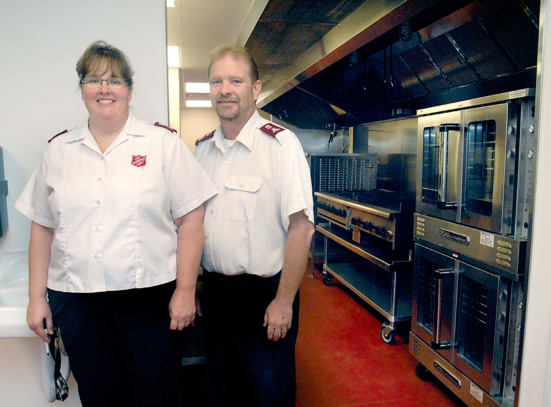 Salvation Army majors Sabrina and John Tumey plan to cease overnight shelter operations at the organization's new community service center at Second and Peabody streets in Port Angeles. Keith Thorpe/Peninsula Daily News