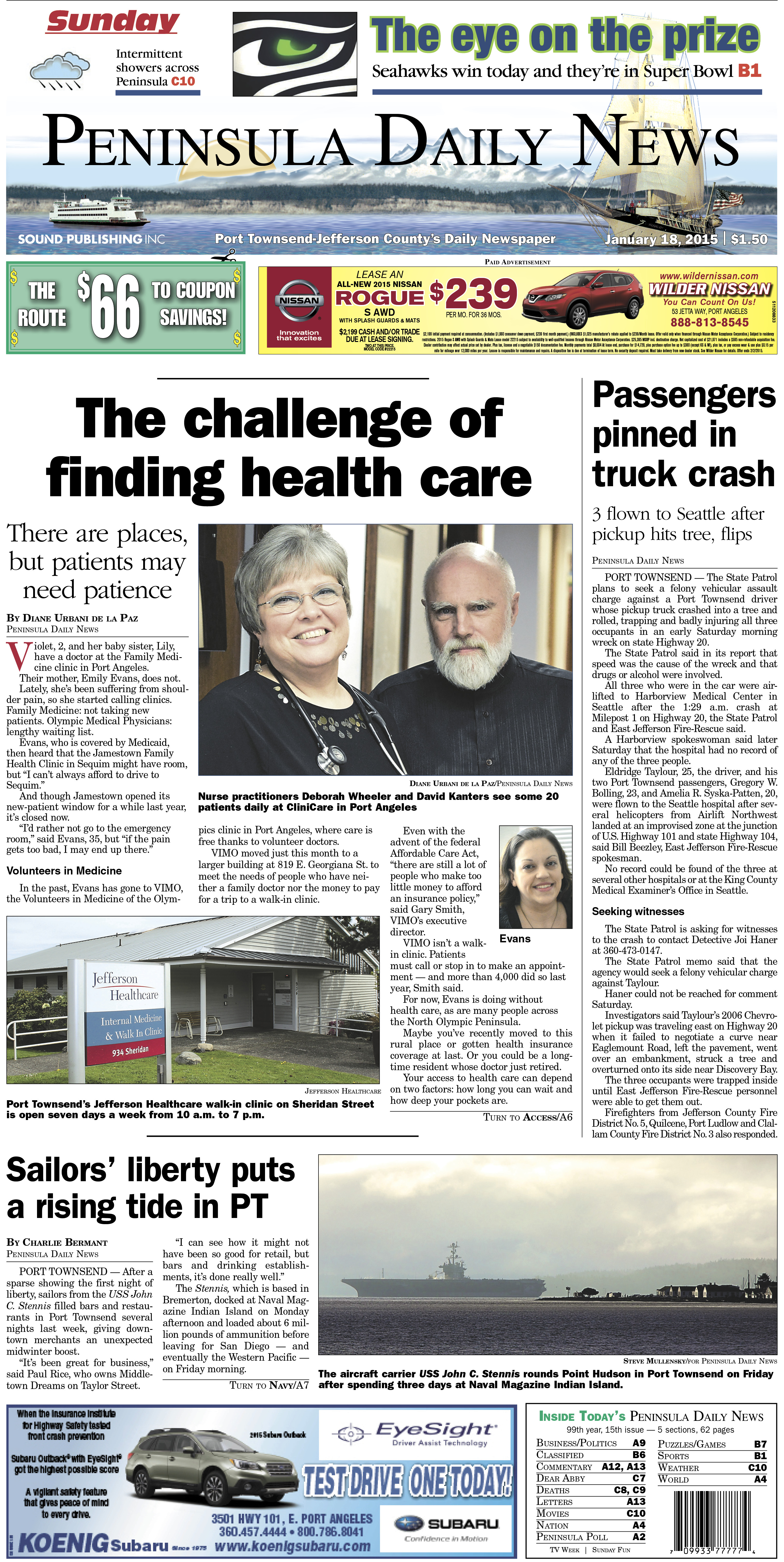 Here is today's front page for our  readers in Jefferson County — news tailored to your community. There's more inside that isn't online! ()