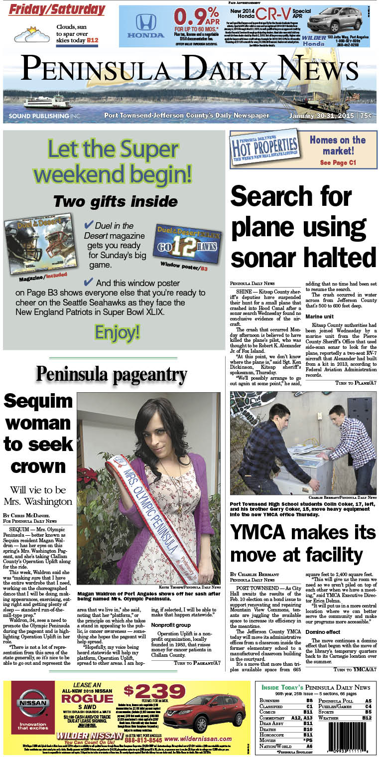 Here is today's front page. There's more inside that isn't online! ()