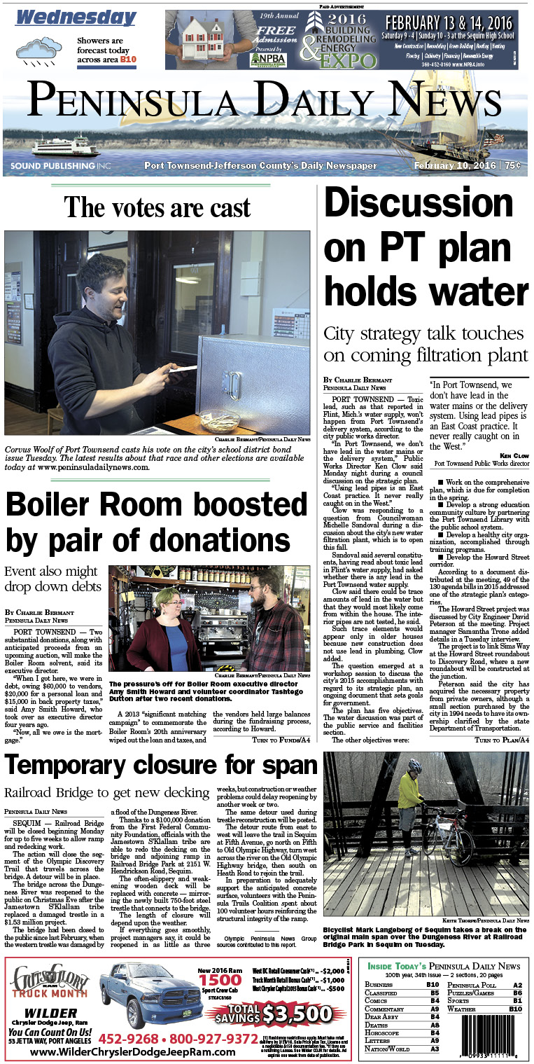 Today's front page tailored for the PDN's readers in Jefferson County. There's more inside that isn't online! ()