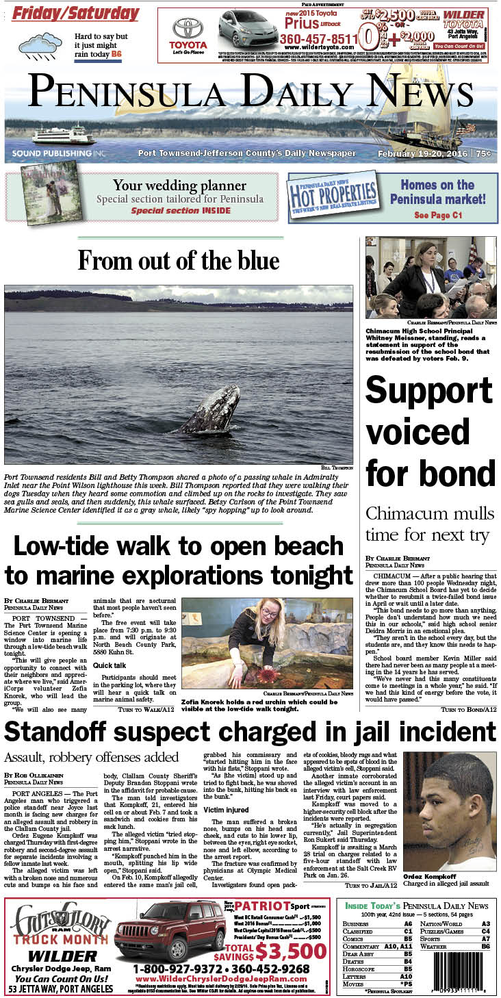 Today's front page tailored for the PDN's readers in Jefferson County. There's more inside that isn't online! ()