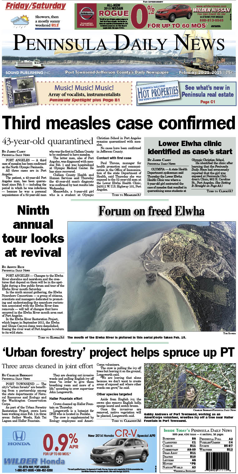 Today's front page for Jefferson County. There's more inside that isn't online! ()