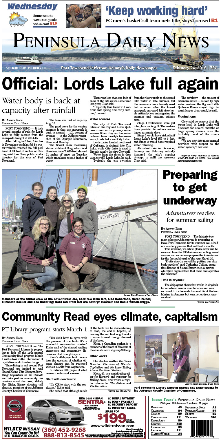 Today's front page tailored for the PDN's readers in Jefferson County. There's more inside that isn't online! ()