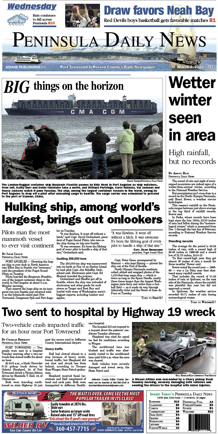 Today's front page tailored for the PDN's readers in Jefferson County. There's more inside that isn't online! ()