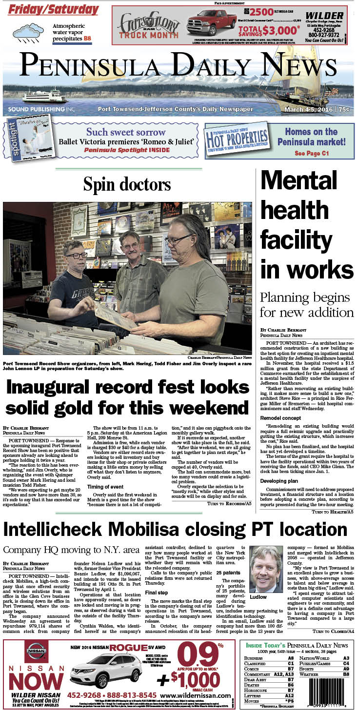 Today's front page tailored for the PDN's readers in Jefferson County. There's more inside that isn't online! ()