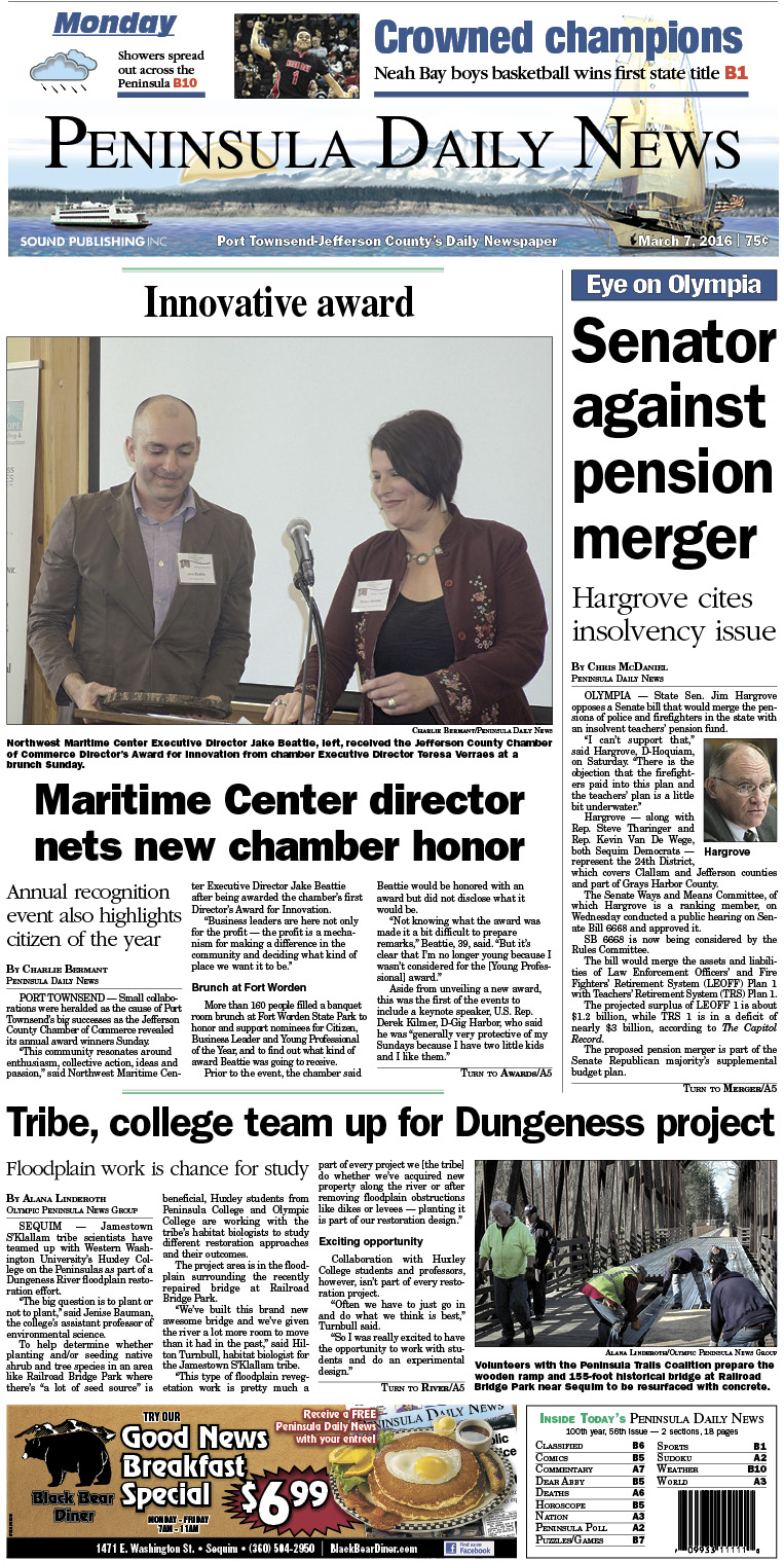 Today's front page tailored for the PDN's readers in Jefferson County. There's more inside that isn't online! ()