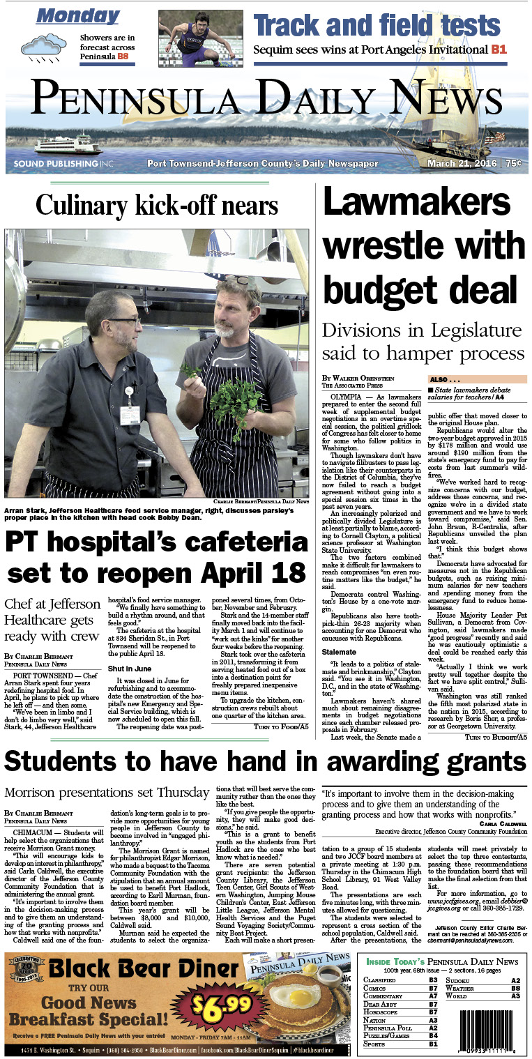 Today's front page tailored for the PDN's readers in Jefferson County. There's more inside that isn't online! ()