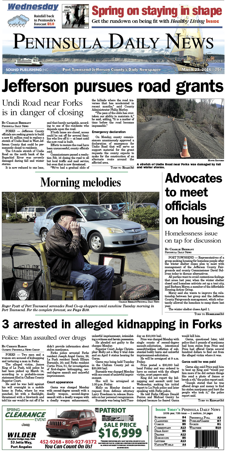 Today's front page tailored for the PDN's readers in Jefferson County. There's more inside that isn't online! ()