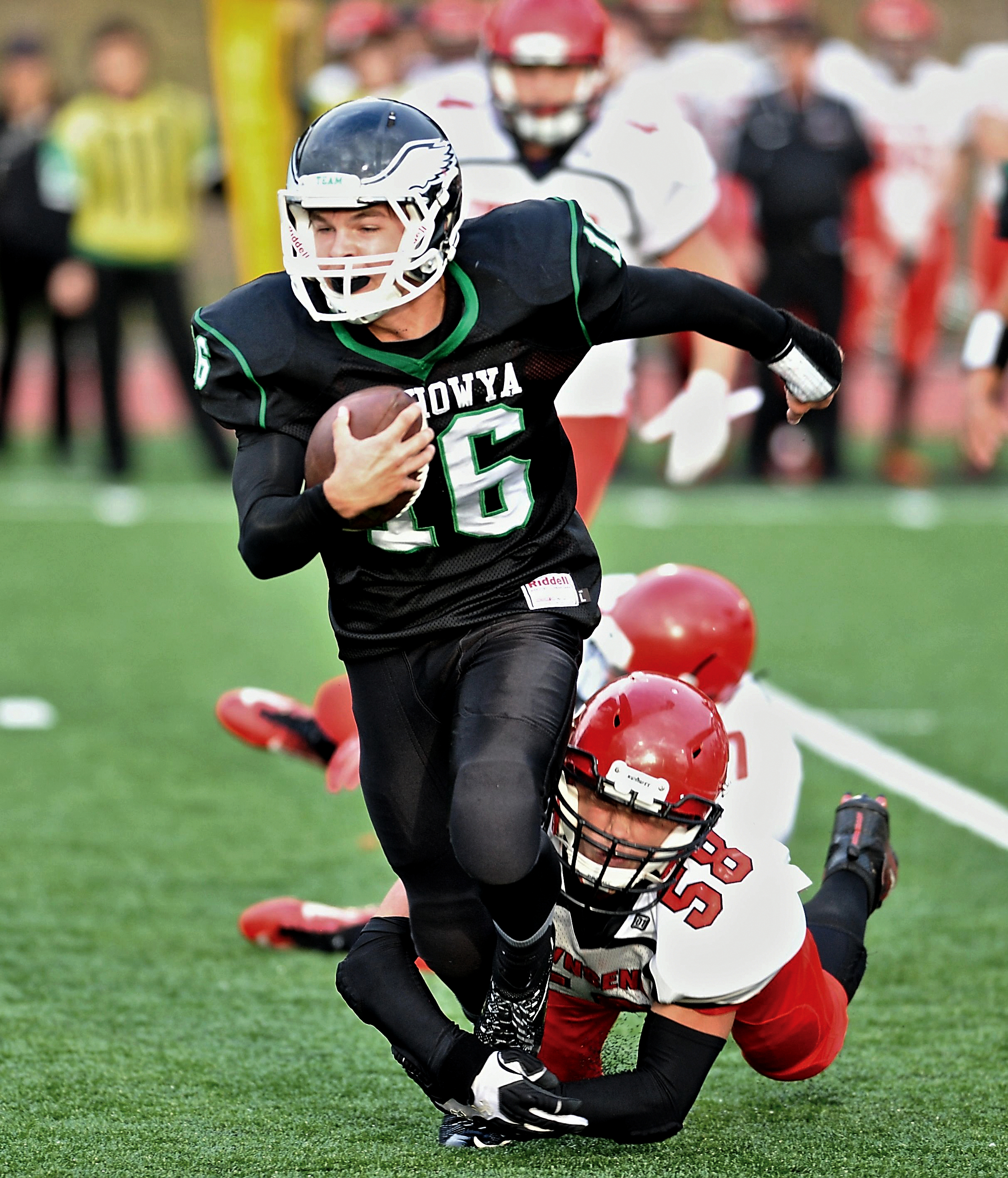 Port Townsend's Keegan Khile (58) led a defense that recorded six shutouts and allowed a total of 56 points in 11 games. (Jeff Halstead/for Peninsula Daily News)