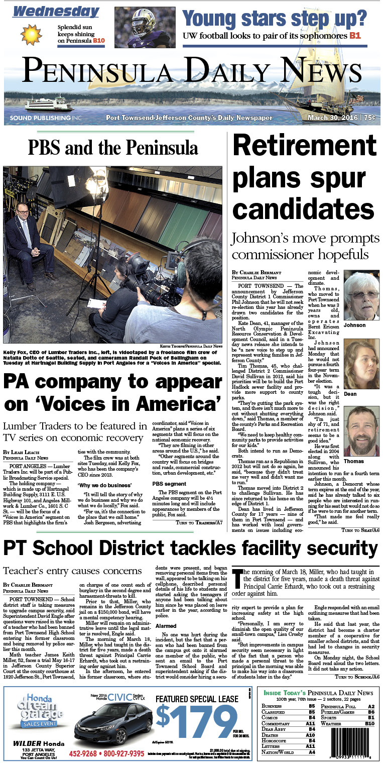 Today's front page tailored for the PDN's readers in Jefferson County. There's more inside that isn't online! ()