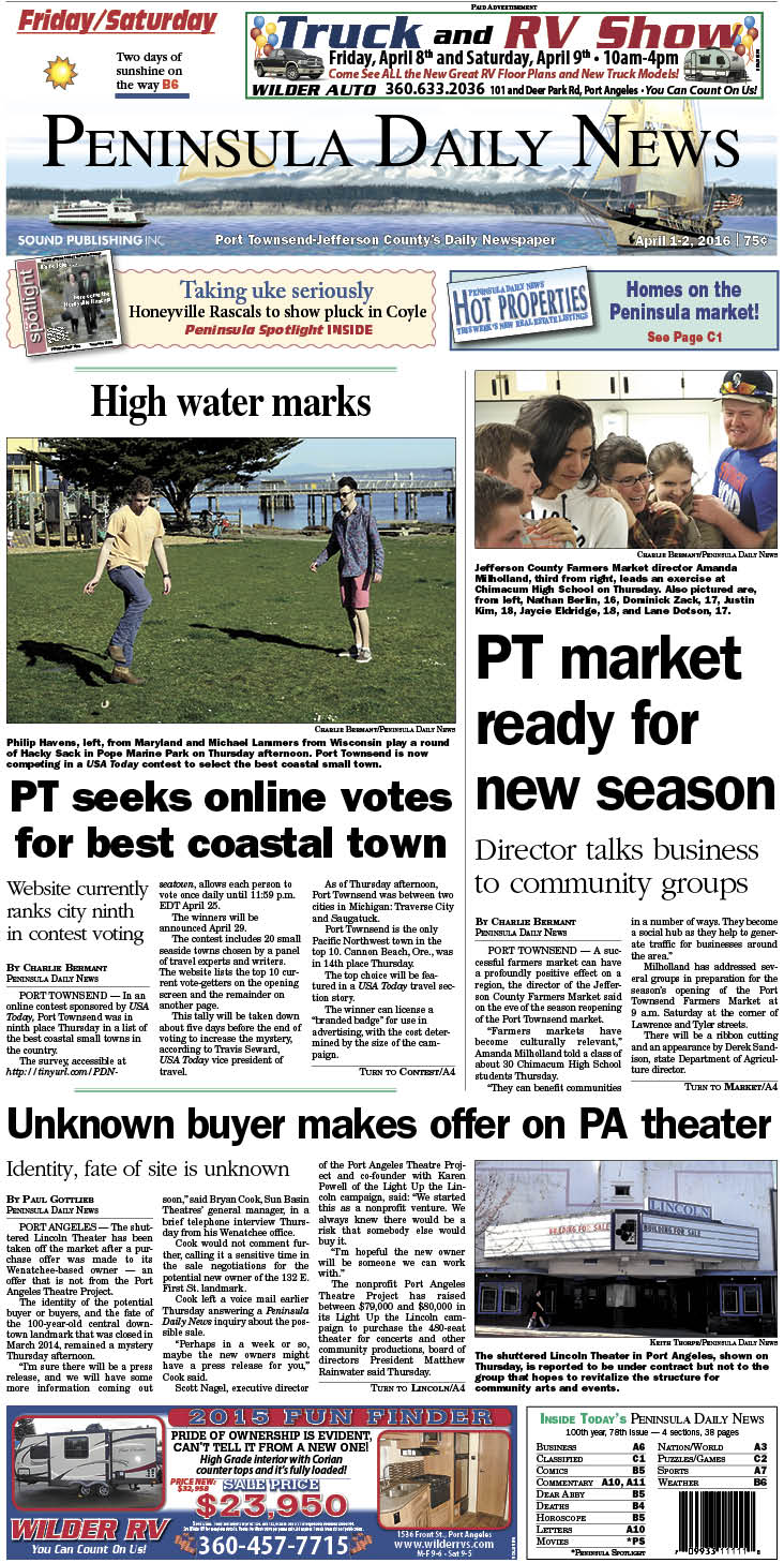 Today's front page tailored for the PDN's readers in Jefferson County. There's more inside that isn't online! ()